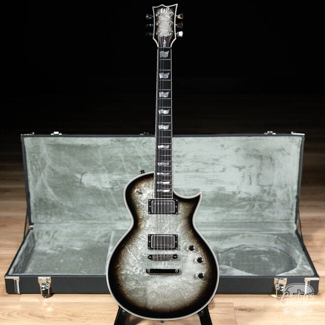 ESP Eclipse Custom Original Series Guitar w/ Case – Silver Liquid Metal Burst