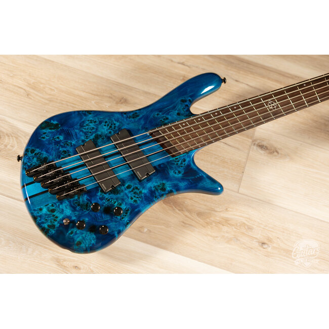 Spector NS Dimension 5 String Multi-Scale Bass w/ Gigbag – Black & Blue Gloss