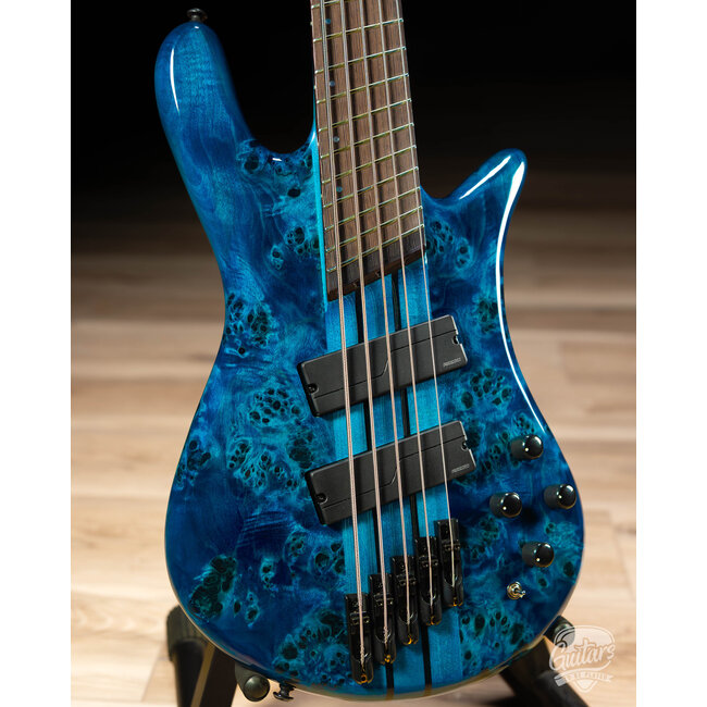 Spector NS Dimension 5 String Multi-Scale Bass w/ Gigbag – Black & Blue Gloss
