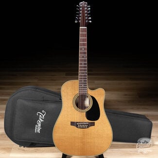 Takamine Takamine EF400SC TT 12-String Dreadnought Cutaway Guitar w/ Case – Natural