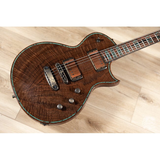 ESP 2026 Exhibition Eclipse CTM Claro Walnut – Natural w/ Purple & Green EX26-12