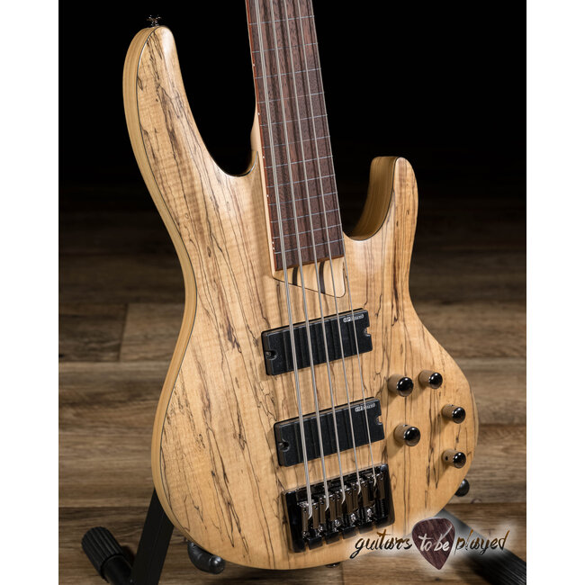 ESP LTD B-205 Spalted Maple 5-String Fretless Bass – Natural Satin
