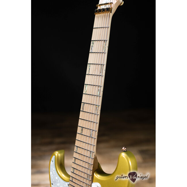 ESP LTD JRV-8 LH Javier Reyes Left-Handed 8-String Guitar w/ Case –Metallic Gold