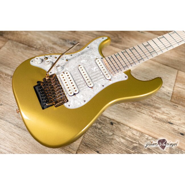 ESP LTD JRV-8 LH Javier Reyes Left-Handed 8-String Guitar w/ Case –Metallic Gold