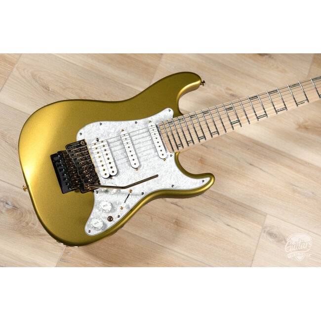 ESP LTD JRV-8 Javier Reyes 8-String Guitar w/ Case – Metallic Gold