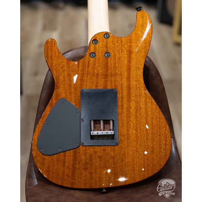 1997 Ibanez FGM400Q Frank Gambale Guitar w/ Case – Blonde Amber