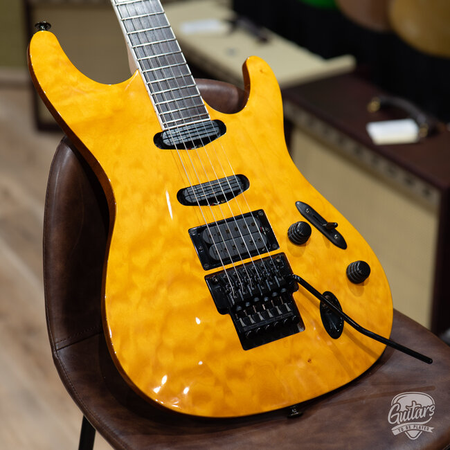 1997 Ibanez FGM400Q Frank Gambale Guitar w/ Case – Blonde Amber