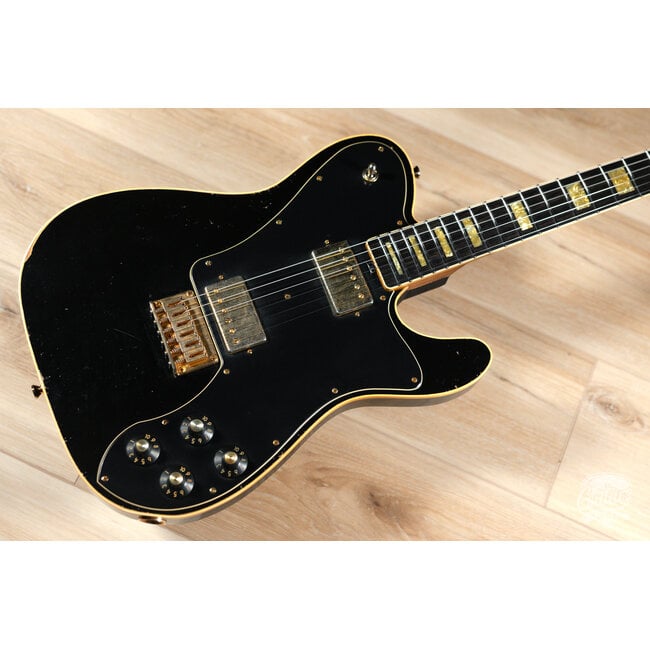 Shabat Lion Deluxe Mahogany Neck/Body Guitar w/ Ebony & Lollar Imperials – Black