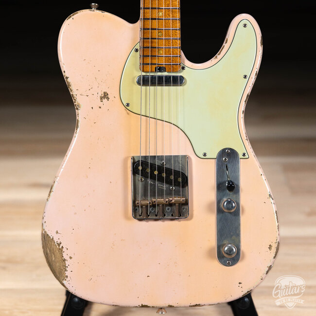 Shabat Lion Alder (Swamp Ash) T-Style w/ Flame Maple Neck & Lollar Vintage T’s (Specials) – Shell Pink