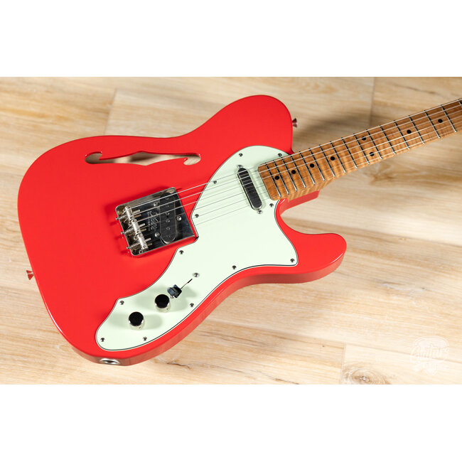 Xotic XTC-TL Swamp Ash Thinline T-Style w/ Roasted Flame Maple Neck – Fiesta Red