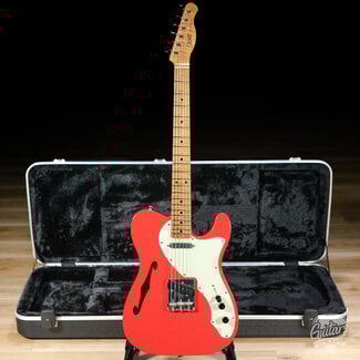 Xotic Xotic XTC-TL Swamp Ash Thinline T-Style w/ Roasted Flame Maple Neck – Fiesta Red