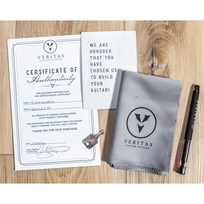 Veritas Portlander Bigsby w/ BearCats, Roasted Maple & RW Neck – Land Rover Blue