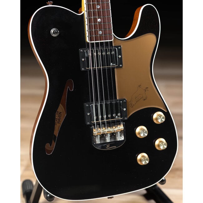 Elliott Raven Standard Spruce Top Semi-Hollow Guitar – Ruby Red Slipper