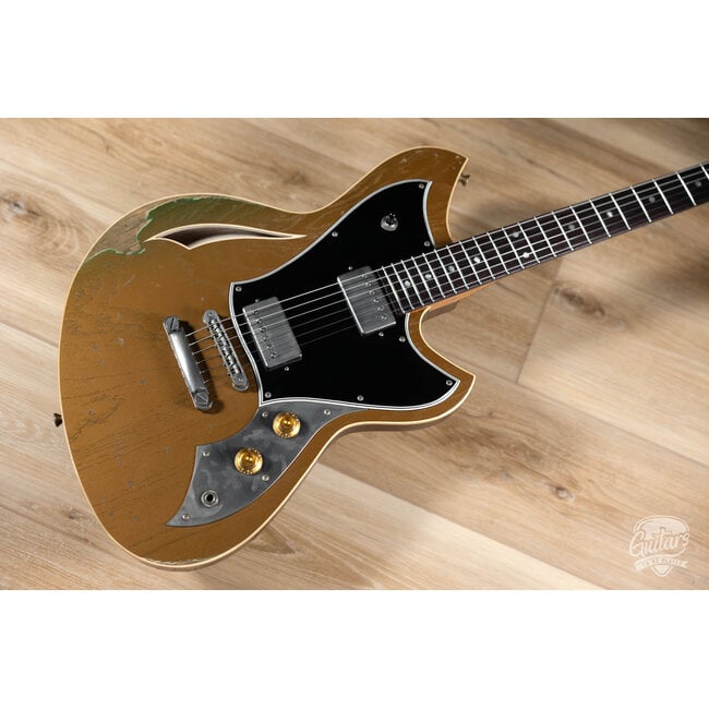 Novo Custom Miris H2 Semi-Hollow 24.75" Scale w/ Fralin Pure PAF's – Gold Top
