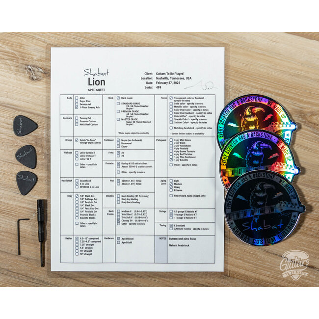 Shabat Lion Standard 1pc Swamp Ash & Maple w/ Lollar Vintage T’s – Butterscotch