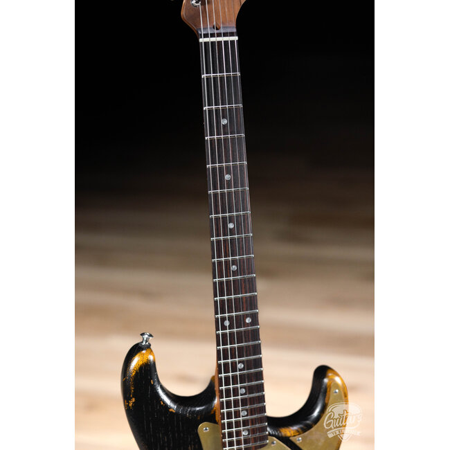 Paoletti Alfa Loft P-90/SS Maple Neck “Stratospheric” S-Style – Gold-Black