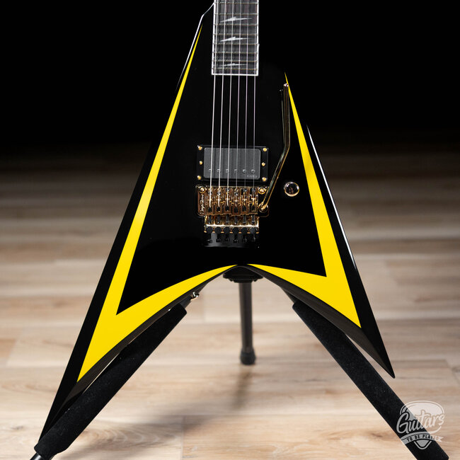 ESP LTD Alexi Laiho Arrowhead 20th Anniversary Guitar – Black w/Yellow Pinstripe