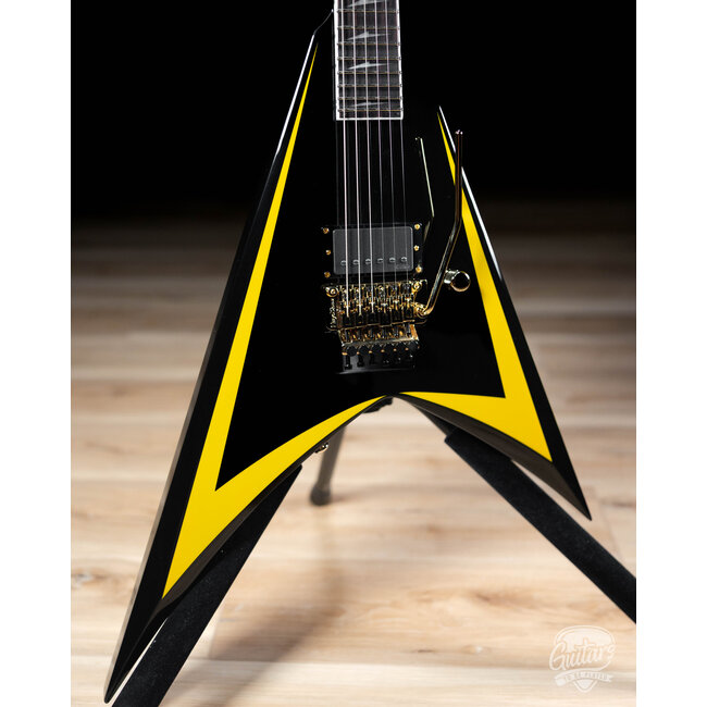 ESP LTD Alexi Laiho Arrowhead 20th Anniversary Guitar – Black w/Yellow Pinstripe