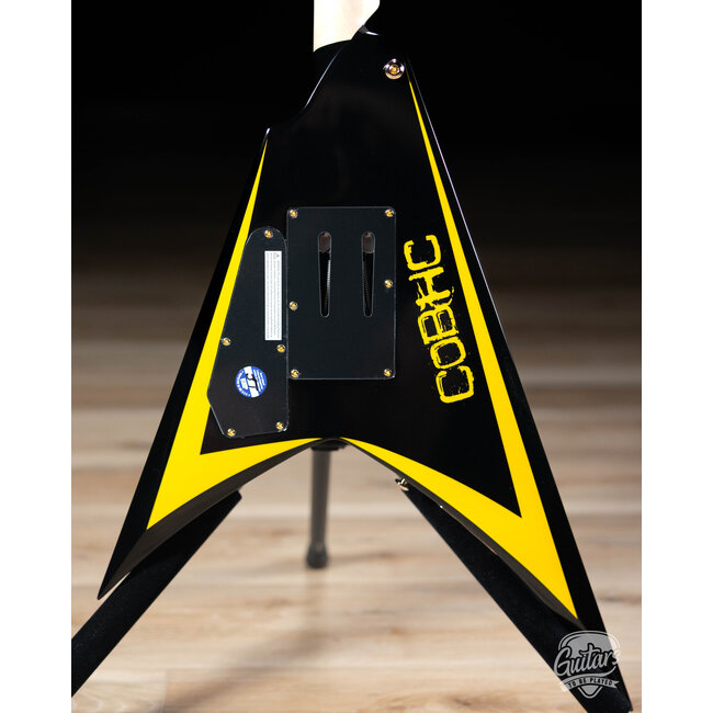 ESP LTD Alexi Laiho Arrowhead 20th Anniversary Guitar – Black w/Yellow Pinstripe