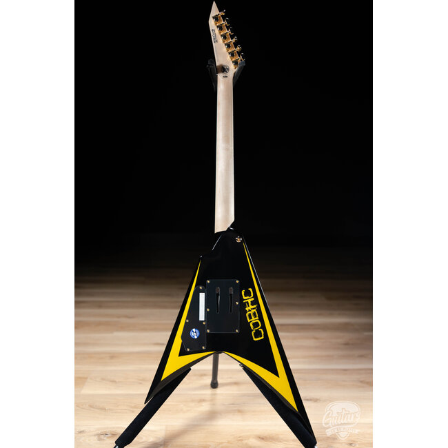 ESP LTD Alexi Laiho Arrowhead 20th Anniversary Guitar – Black w/Yellow Pinstripe