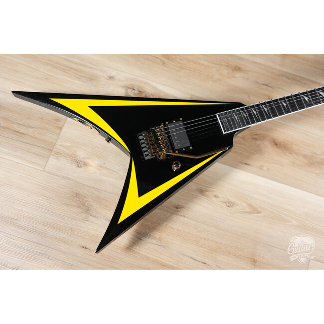ESP LTD Alexi Laiho Arrowhead 20th Anniversary Guitar – Black w/Yellow Pinstripe