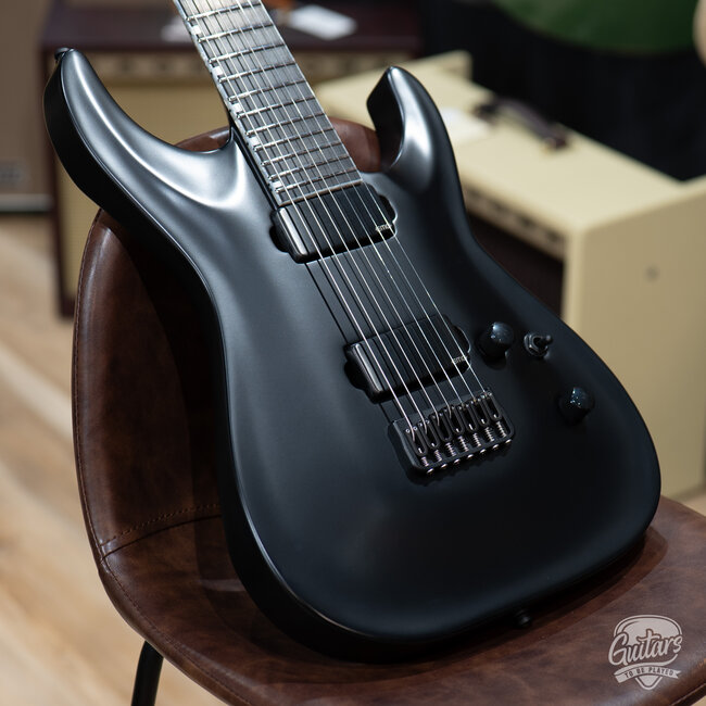 ESP E-II Horizon NT-7B Hipshot 7-String Baritone w/ Case – Black Satin (B-stock)