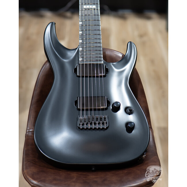 ESP E-II Horizon NT-7B Hipshot 7-String Baritone w/ Case – Black Satin (B-stock)