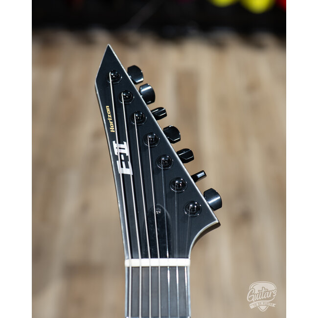 ESP E-II Horizon NT-7B Hipshot 7-String Baritone w/ Case – Black Satin (B-stock)