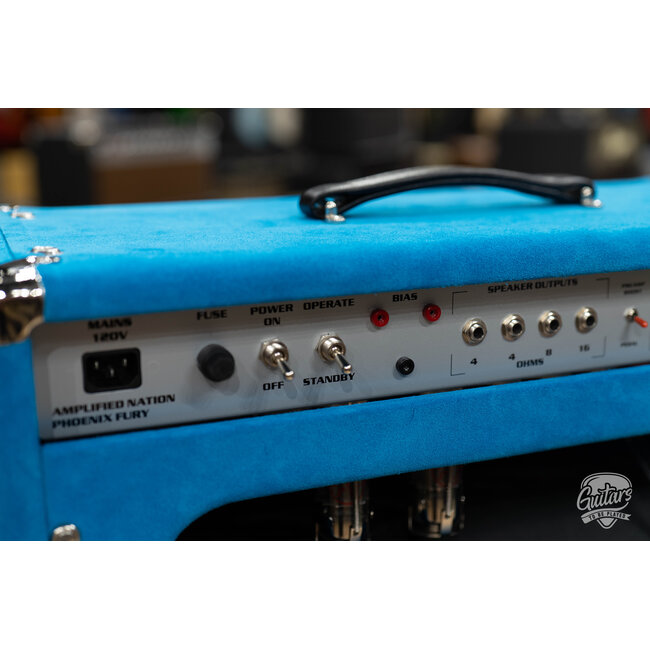Amplified Nation Phoenix Fury 50W Head w/ '80s Skyliner Pre – Turquoise Suede