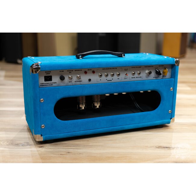 Amplified Nation Phoenix Fury 50W Head w/ '80s Skyliner Pre – Turquoise Suede