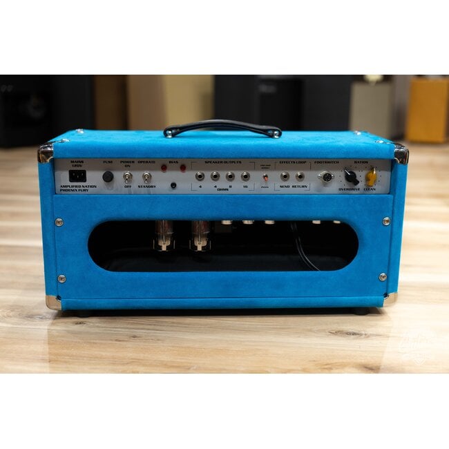 Amplified Nation Phoenix Fury 50W Head w/ '80s Skyliner Pre – Turquoise Suede