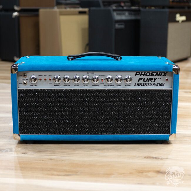 Amplified Nation Phoenix Fury 50W Head w/ '80s Skyliner Pre – Turquoise Suede