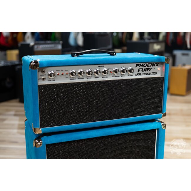 Amplified Nation Phoenix Fury 50W Skyliner Head & EV 112 Cab – Turquoise Suede