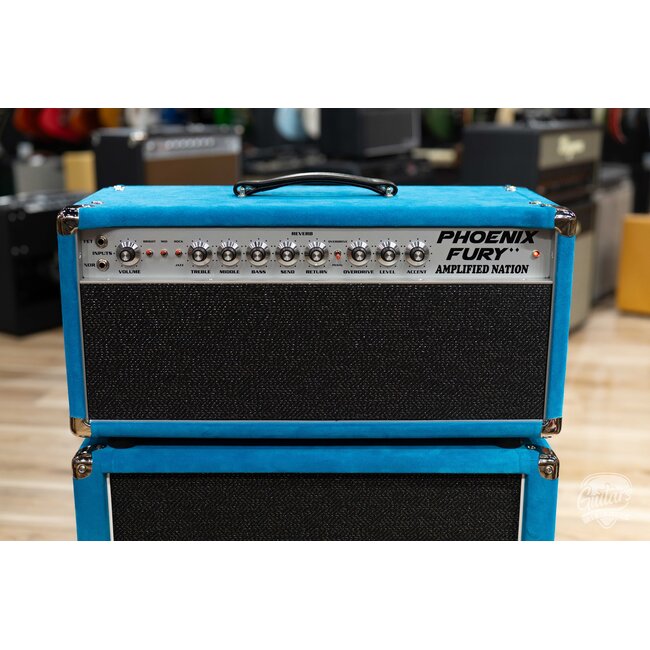 Amplified Nation Phoenix Fury 50W Skyliner Head & EV 112 Cab – Turquoise Suede