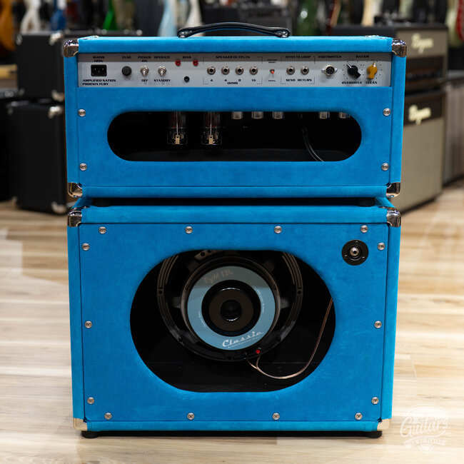 Amplified Nation Phoenix Fury 50W Skyliner Head & EV 112 Cab – Turquoise Suede