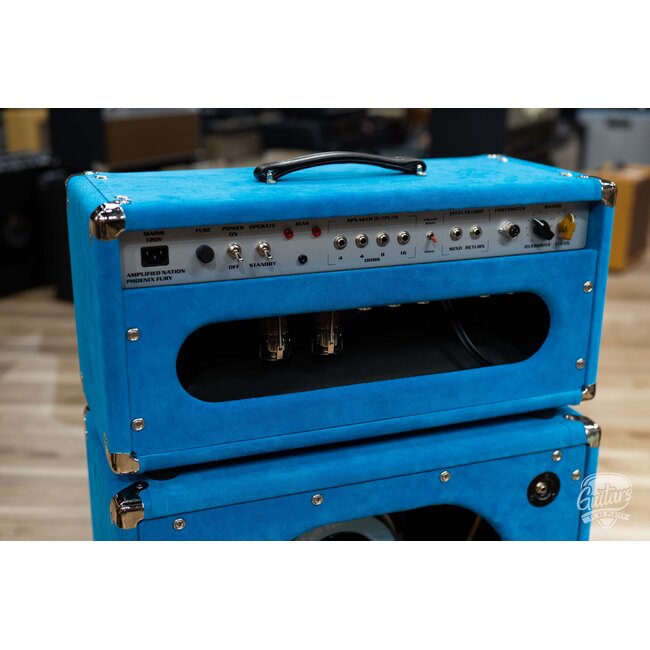 Amplified Nation Phoenix Fury 50W Skyliner Head & EV 112 Cab – Turquoise Suede