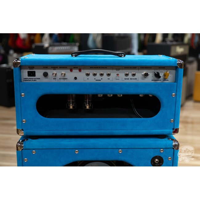 Amplified Nation Phoenix Fury 50W Skyliner Head & EV 112 Cab – Turquoise Suede