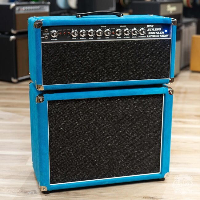 Amplified Nation Six String Sustain 100W Head & 112 EVM12L Cab – Turquoise Suede