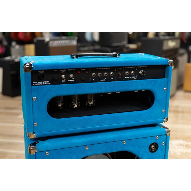 Amplified Nation Six String Sustain 100W Head & 112 EVM12L Cab – Turquoise Suede