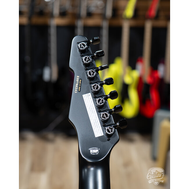 ESP E-II T-B7 7-String Baritone w/ Case – Black Satin (Demo)