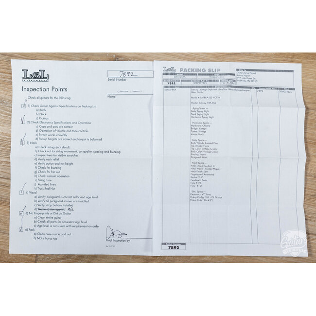 LsL Instruments Saticoy ERA SSS w/ LsL Pickups – Vintage Cream