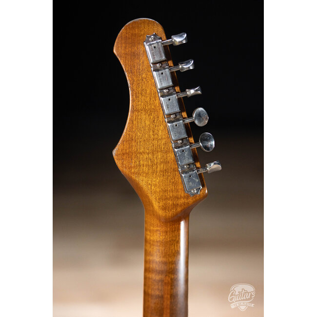 Shabat Lynx HSS Alder S-Style w/ Flame Maple & Stainless Frets – Cosmic Blue