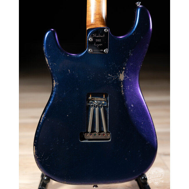 Shabat Lynx HSS Alder S-Style w/ Flame Maple & Stainless Frets – Cosmic Blue