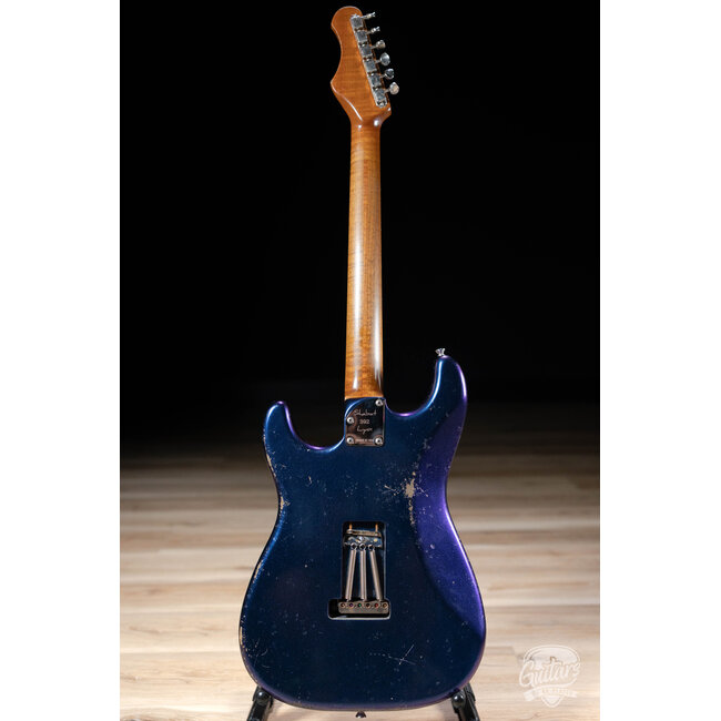 Shabat Lynx HSS Alder S-Style w/ Flame Maple & Stainless Frets – Cosmic Blue
