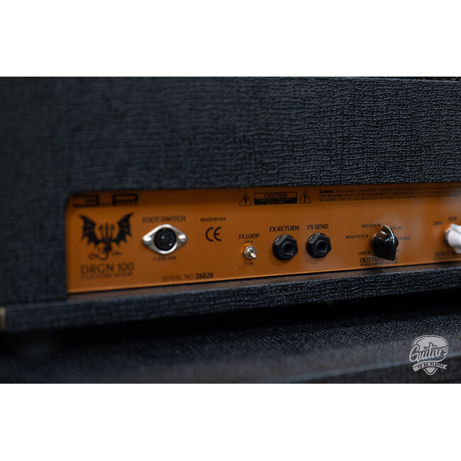 3rd Power Dragon DRGN 100 Custom Shop Amp Head w/ 4-Button FTSW – Black & Gold