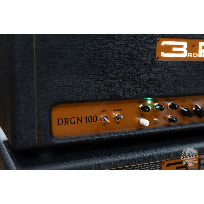3rd Power Dragon DRGN 100 Custom Shop Amp Head w/ 4-Button FTSW – Black & Gold