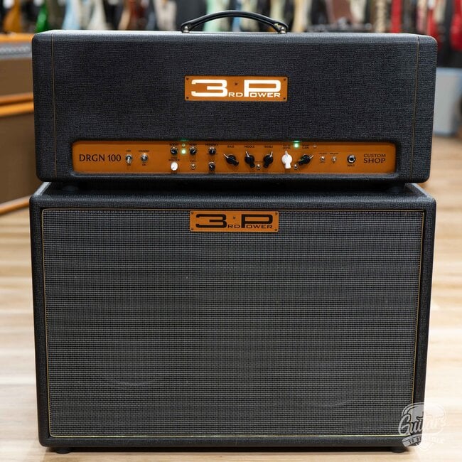 3rd Power Dragon DRGN 100 Custom Shop Amp Head & 212 Cab – Black & Gold