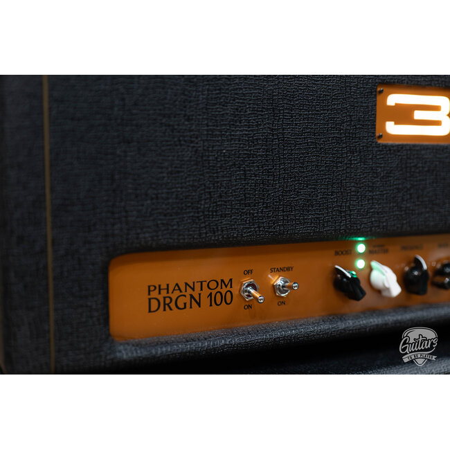 3rd Power Dragon Phantom DRGN 100 Amp Head w/ 4-Button FTSW – Black & Gold