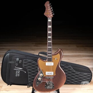 Novo Novo Custom Serus J Left-Handed Guitar w/ Fralin P-90s – Burgundy Sparkle