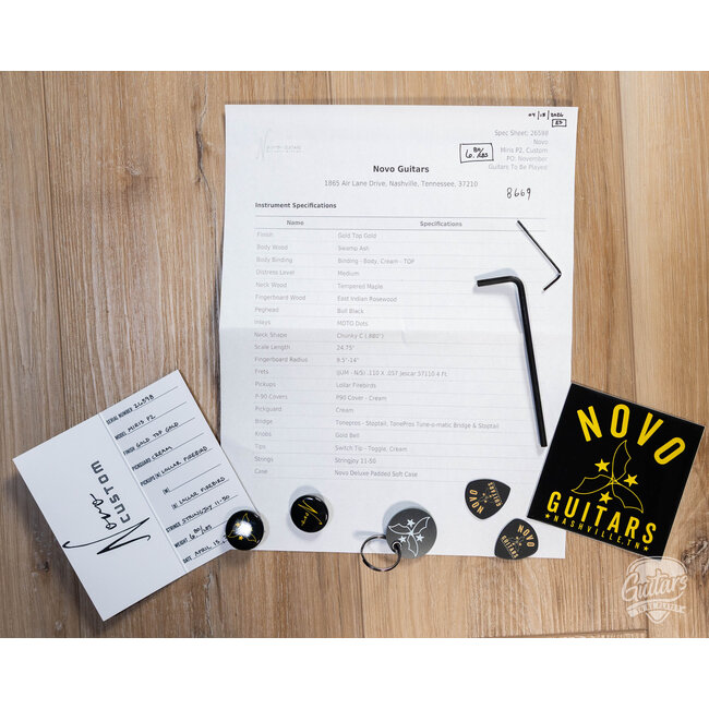 Novo Custom Miris P2 w/ 24.75" Scale & Lollar Firebirds – Gold Top